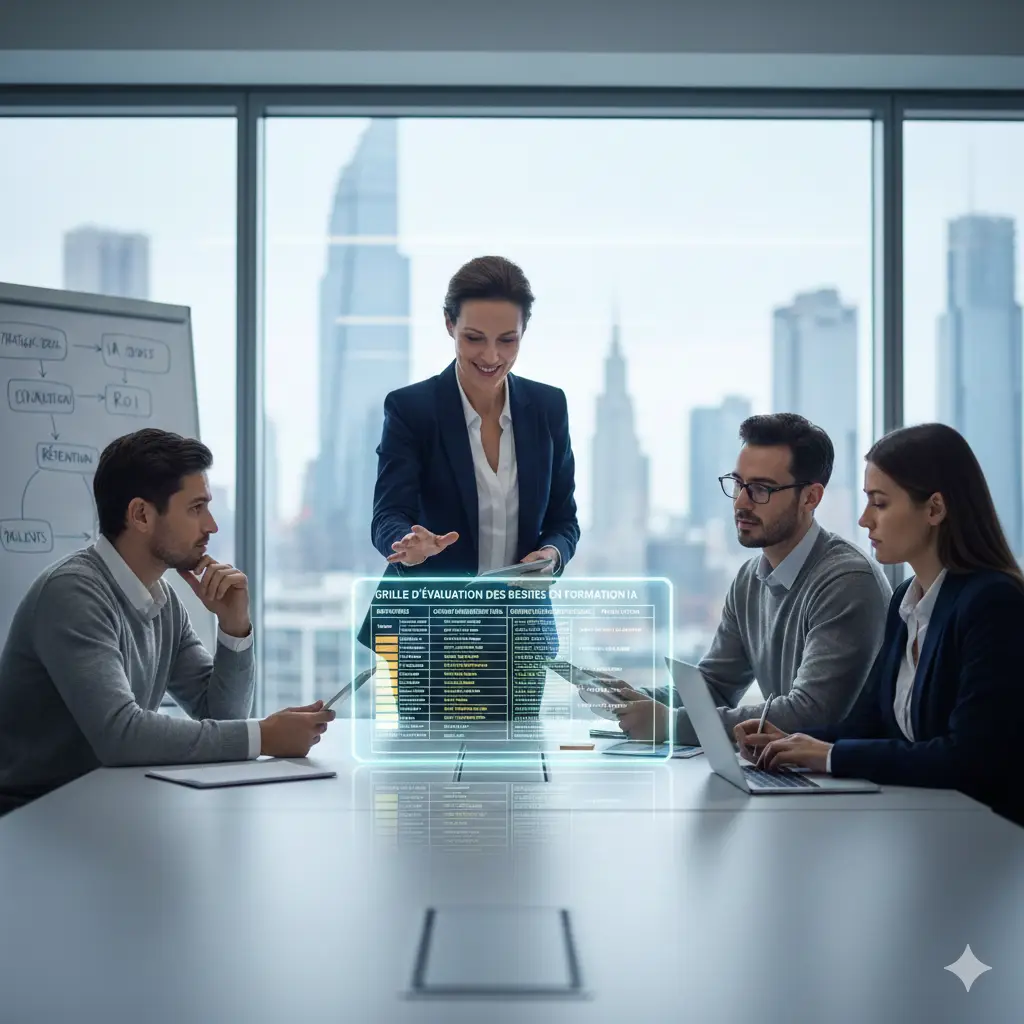 Image d'exemple de grille d'évaluation des besoins en formation IA pour les RH